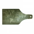 thumbnail image 1 of Antique Cutting Board, Old World Map Texture Nostalgic Plan Atlas Trace of Life, Decorative Tempered Glass Cutting and Serving Board, Wine Bottle Shape, Army Green, by Ambesonne, 1 of 1