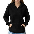 thumbnail image 5 of Womens Half Zip Pullover, Quilted Lightweight Collared Zip Mock Neck Sweatshirt with Pockets Fall Outfits, 5 of 8