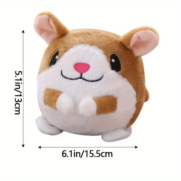 BESTSKY Pet plush toys, interactive dog toys pet bouncing ball, USB rechargeable interactive washable cartoon pig plush sound electronic dog toys