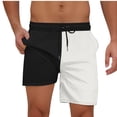 thumbnail image 2 of KIHOUT Men's Two-Tone Patchwork Beach Shorts Elastic Waist Drawstring Pockets Quick Dry Casual Summer Outdoor Swim Trunks for Men, 2 of 9