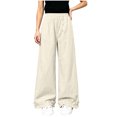 thumbnail image 3 of Rvasteizo Girls Wide Leg Sweatpants Ruffled Hem High Waist Casual Kids Long Pants 5-15Y 15 Years, 3 of 5