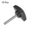 thumbnail image 3 of Uxcell 15 Packs M5 x 30mm Male Thread Tee Wing Knobs Thumb Screw Clamping Knobs Grip Black, 3 of 5