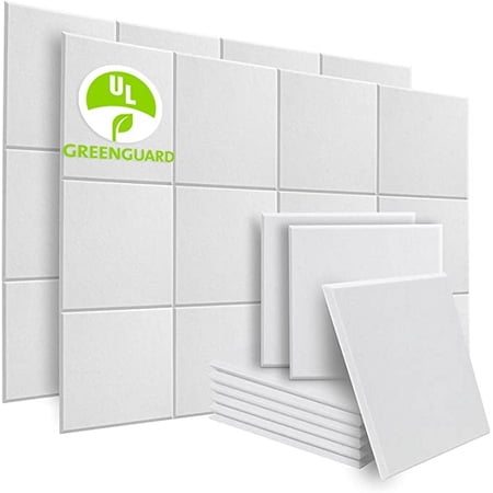 BUBOS 12 Pack Acoustic Panels,12 X 12 X 0.4 Inches Sound Dampening Panels Used in Wall Decoration and Acoustic Treatment,White