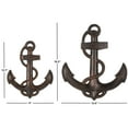 thumbnail image 3 of DecMode Bronze Aluminum Metal Weathered Anchor Wall Decor with Curved Rope Design (2 Count), 3 of 9