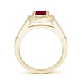 thumbnail image 2 of Angara Natural 1 Ct. Ruby with Diamond Halo Ring in 14K Yellow Gold for Women (Ring Size: 11.5), 2 of 11