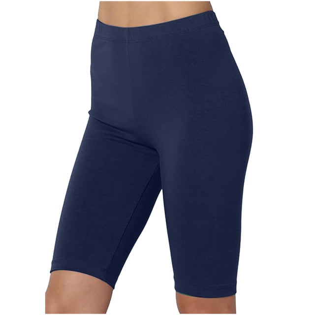 Dealovy Womens Plus Size Gym Shorts High Waisted Workout Running Athletic Solid Color Compression Shorts