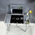 thumbnail image 5 of Makeup Vanity Desk with Flip Top Mirror, Mirrored Vanity Table with 3 Drawers, Dressing Table for Women, Girls, Bedroom, Silver, 5 of 9