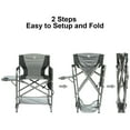 thumbnail image 6 of EVER ADVANCED Medium Tall Directors Camping Chair 23.2" Seat Height, Folding Makeup Artist Chair with Side Table and Cup Holder, Supports 350 lbs, Grey, 6 of 12