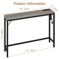 thumbnail image 6 of WhizMax Entryway Table with Power Outlets & USB Ports, Narrow Sofa Table with Charging Station, 39.4" Industrial Console Table, Behind Couch Table for Living Room, Hallway, Foyer, Bedroom-Grey, 6 of 6