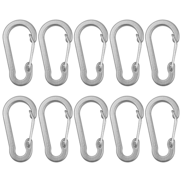Lot de 5 mousquetons en alliage d'aluminium léger pour camping, randonnée, kayak, pêche et utilisation utilitaire (argent Lot de 5 mousquetons en alliage d'aluminium léger pour camping, randonnée, kayak, pêche et utilisation utilitaire (argent