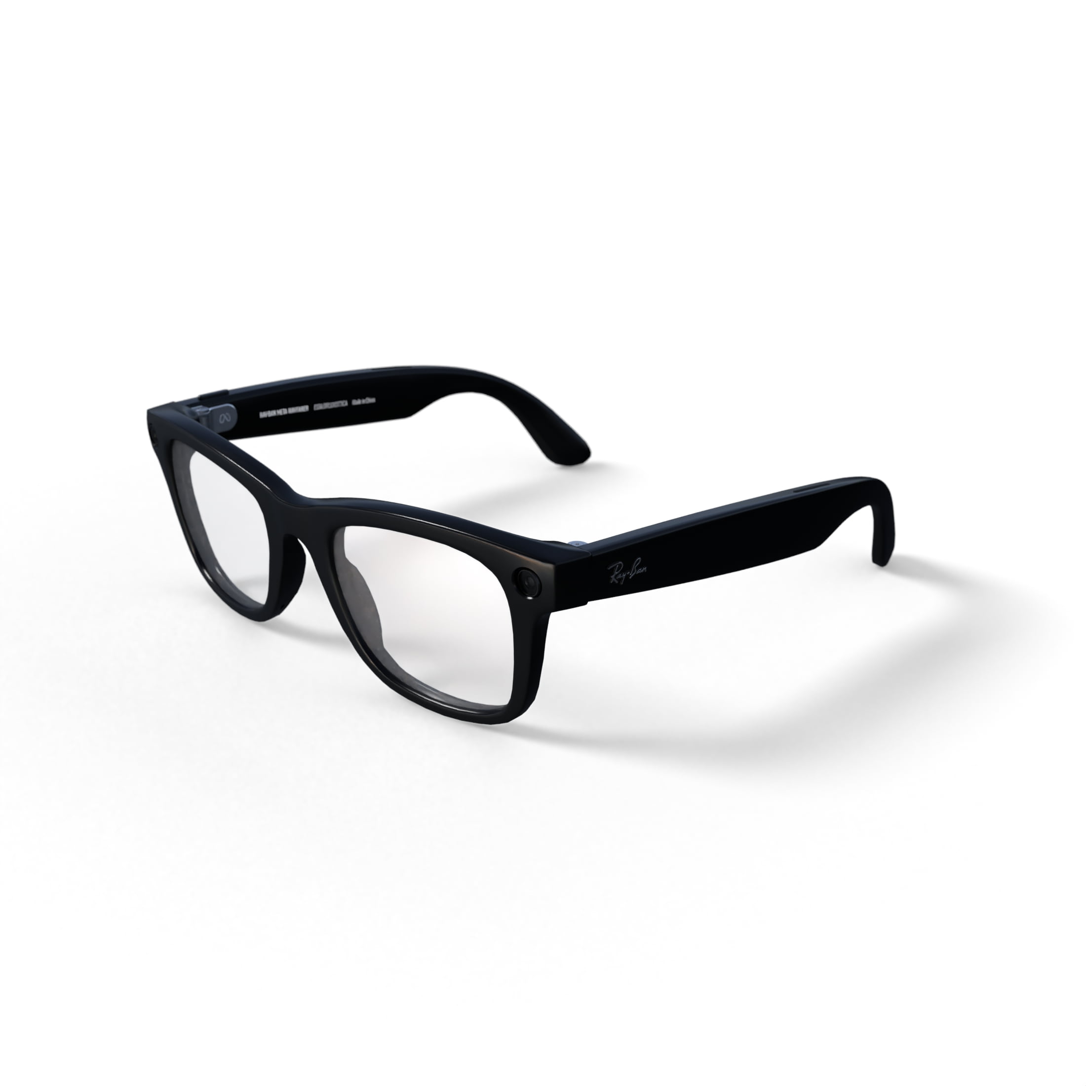Ray-Ban Meta Wayfarer Gen 1 Smart Glasses, AI Meta Glasses with Photo and Video, Size 50, Shiny Black/Clear