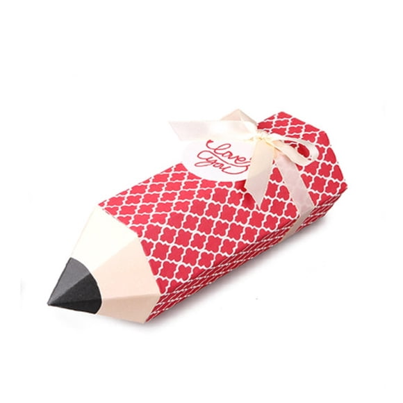 SIYTUAU Pencil Shaped Gift Box For School Season Party Favor Treat Box Candy Container Teacher Appreciation 6.1 Inch Paper