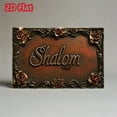 thumbnail image 6 of Shalom' Rustic Metal Tin Sign with Ornate Roses – Retro Religious Wall Decor for Peaceful Spaces, 6 of 7