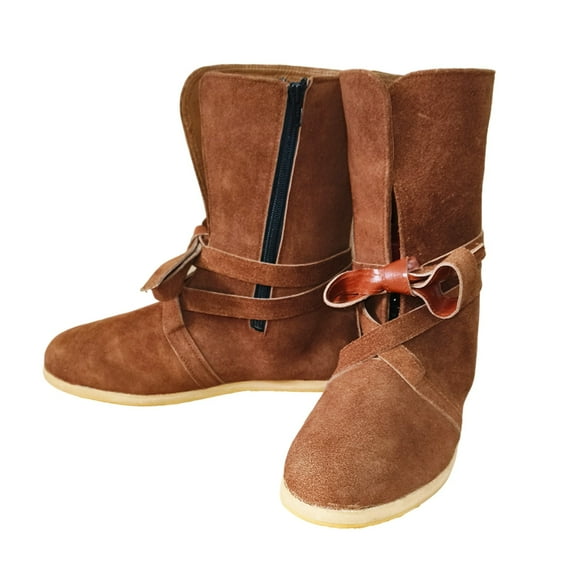 Medieval Leather Boots Pirates Loafer Boot Renaissance Festival Shoe Fest Paladin Fantasy Costume Mens Shoes Size 11