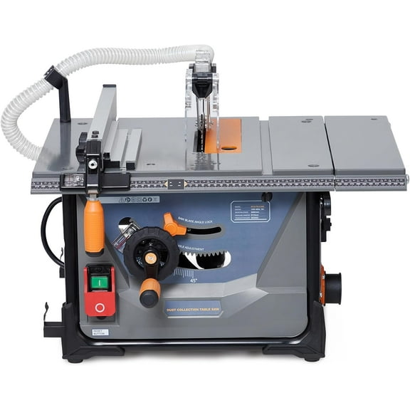 Table Saw for Jobsite, 8.5 inch Table Saw Cutting Speed up to 5000RPM，2000W,15A, 98% Vacuuming Rate, Compact Tablesaw with Low Noise for DIY Woodworking and Furniture Making