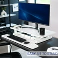 thumbnail image 5 of VIVO White Electric 36" Standing Desk Monitor Riser, Dual Arm Sit Stand Tabletop, 5 of 8