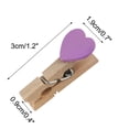 thumbnail image 2 of Unique Bargains Card Photo Clothes Heart Shape Clothespin Peg  Wooden Clip Purple 50pcs, 2 of 2