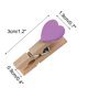 thumbnail image 2 of Tarjeta de casa Foto Ropa Pinza de corazón Mini Clip de madera morado 50 piezas, 2 of 7