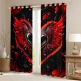 thumbnail image 2 of Feelyou Red Angel Wing Black Out Curtains, Anniversary Curtains Pack of 2 (42x63 Each), 2 of 6
