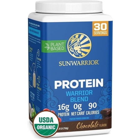 Sunwarrior Warrior Blend Chocolate Vegan Protein Powder 30 Servings