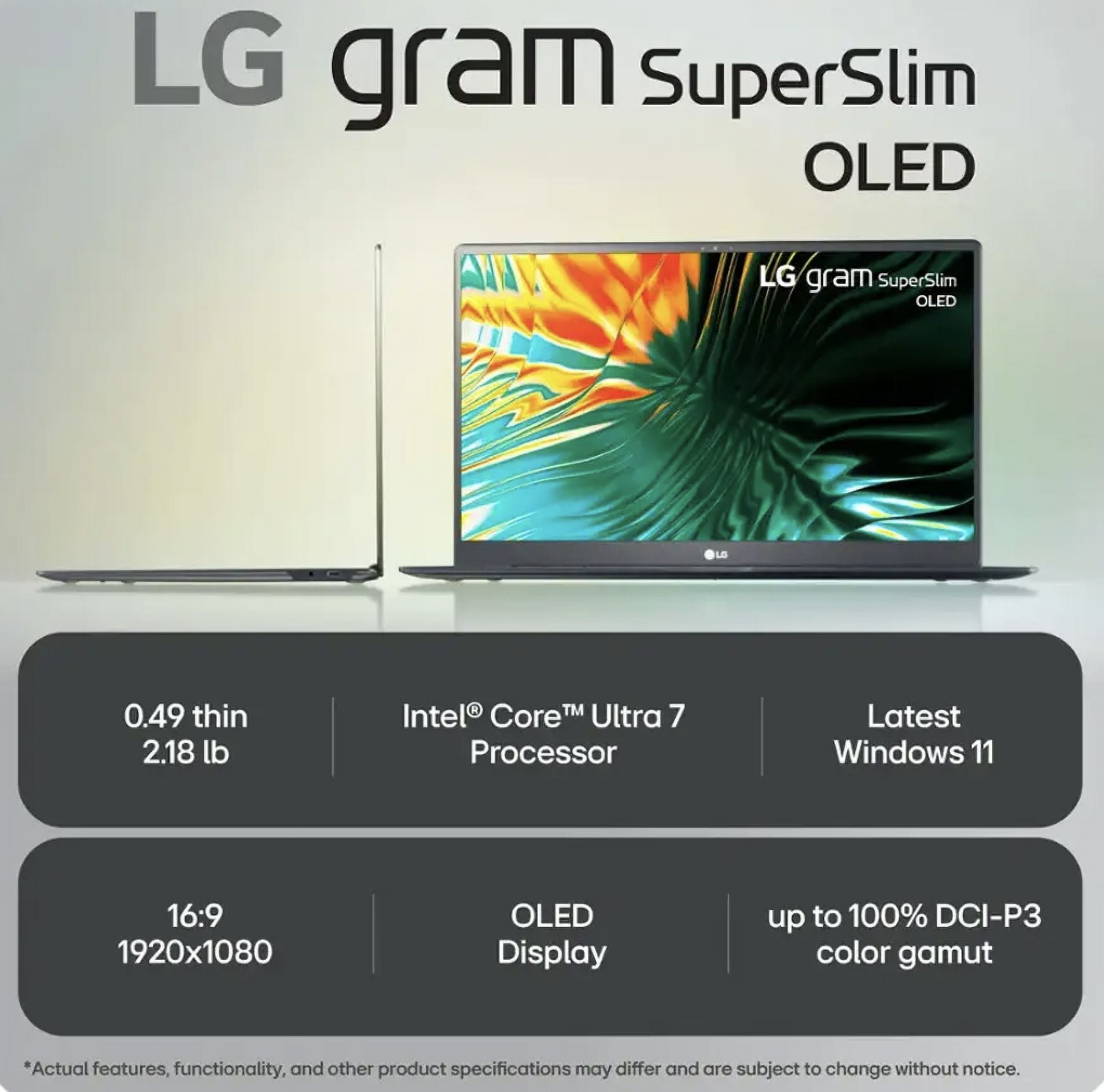 LG gram SuperSlim AI Powered Laptop 15.6in OLED FHD Display (Intel LG gram SuperSlim AI Powered Laptop 15.6in OLED FHD Display (Intel