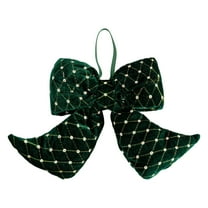 11.8" Green Velvet Christmas Bows - Polyester Wreath Bows with Twist Ties for Xmas Tree, Gift Wrapping, Holiday Decor, Festive Home & Party Decoration