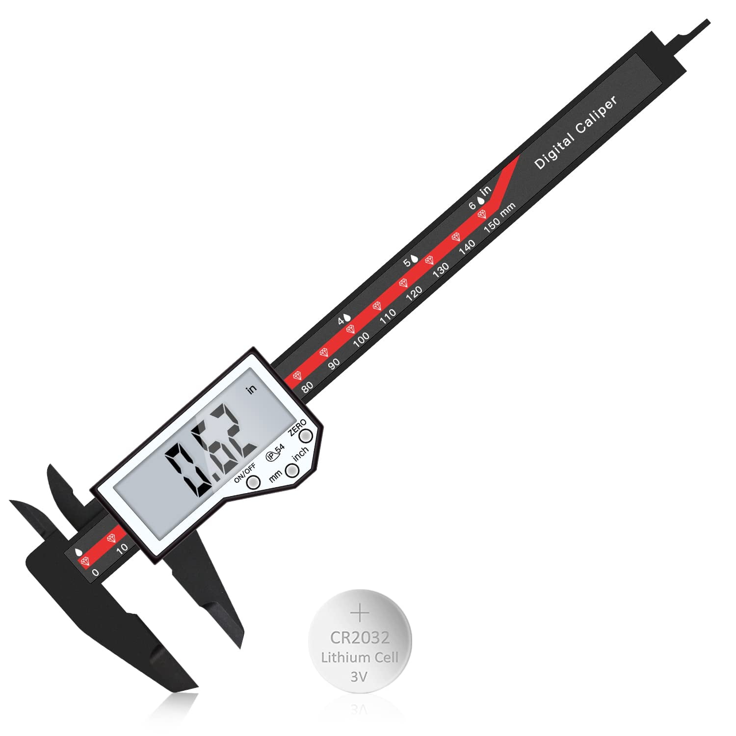 VELNEG IP54 Waterproof Digital Caliper Messschieber with LCD Screen Digital  Vernier Caliper Gauge in Steel Micrometro Measuring Tool (Color : 0-300