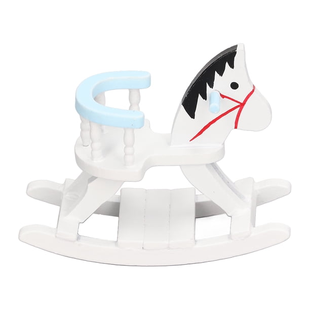 Silla en miniatura, casa de muñecas, silla con forma de caballo, mini silla con forma de caballo, modelo de casa de muñecas, silla con forma de caballo mecedora, características mejoradas
