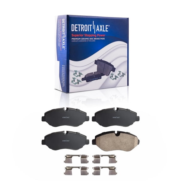 Detroit Axle - Front Brake Pads for 2013-2018 Freightliner Mercedes-Benz Sprinter 2500, 2016-2022 Metris, Ceramic Brake Pads with Hardware 2017 Replacement
