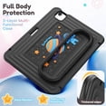 thumbnail image 5 of Heavy Duty Shockproof Case For iPad Air 11 2026 / 2025 / 2024,Anti Drop Silicone+PC Layer Protective Case Handle Stand ,Shoulder Strap，Cartoon Pattern Three-layer Protective Tablet Cover,Black, 5 of 10