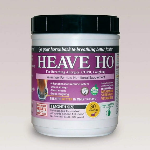 Heave Ho Equine Horse for Heaves Supplement 30 Servings Apple