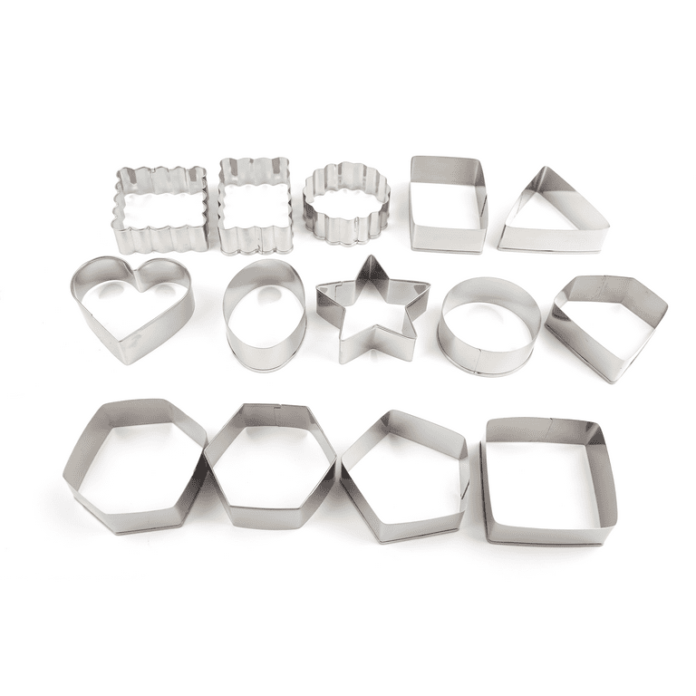 Way to Celebrate 14-Piece Metal Shaped Cookie Cutter Set - Versatile Baking Tools