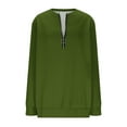 thumbnail image 5 of Womens Half Zip Sweatshirts Loose Cotton Fleece Casual Crewneck Pullover Tops Solid Color Fall Clothes 2025 (S, Green), 5 of 5