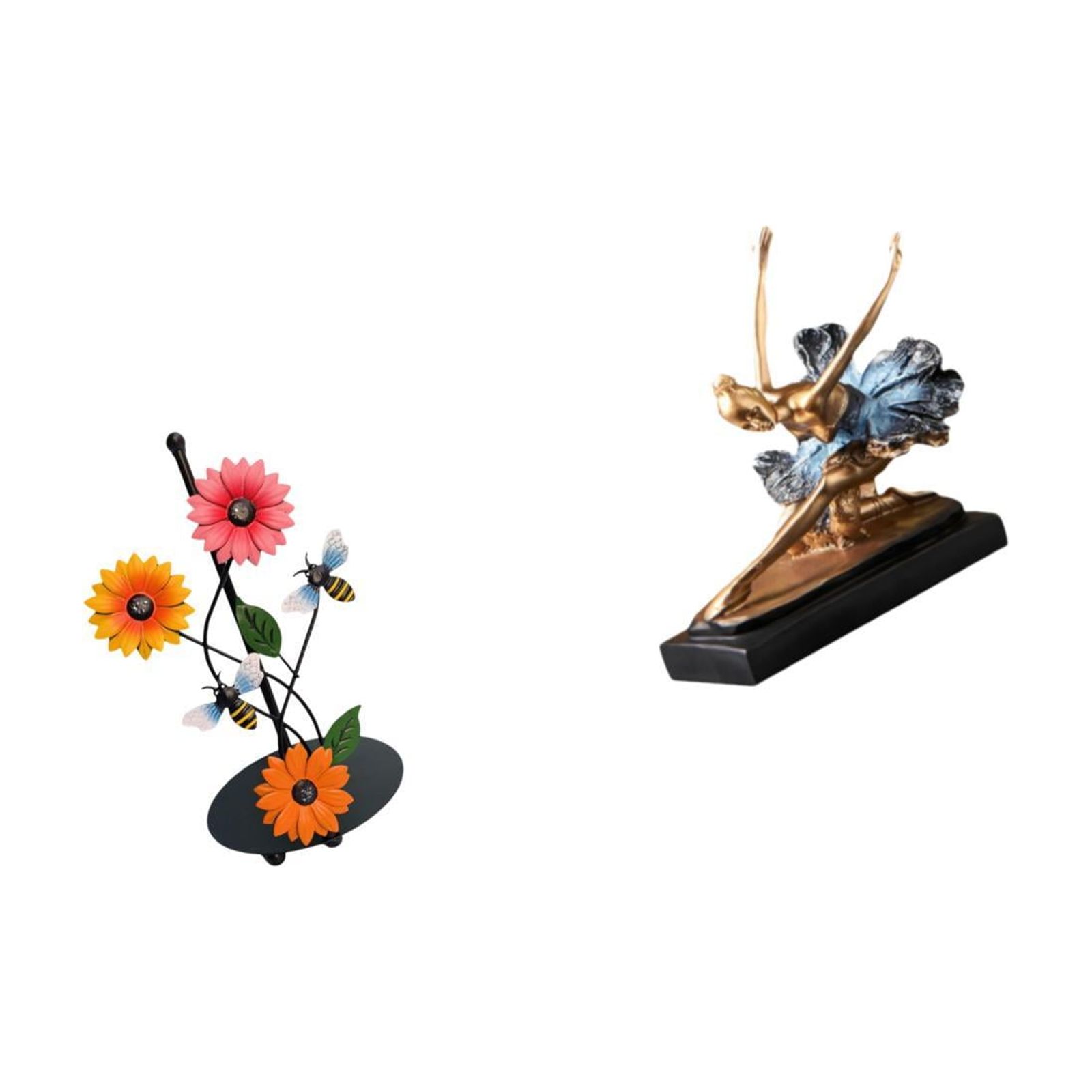 Fiocias Toilet Paper Holder Paper Towel Holder Countertop Kitchen Roll Holders Ballet Dancer Statue Iron Resin Artistic Ornament Suitable for Entrance Living