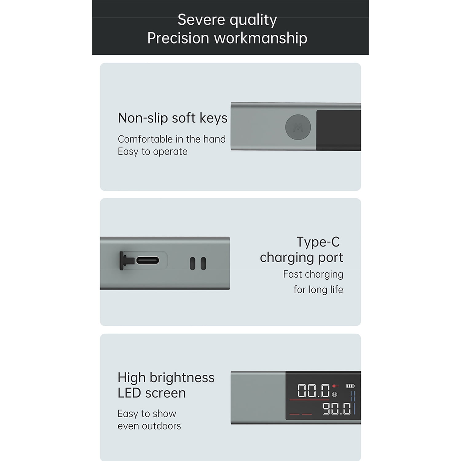 Original DUKA LI1 Digital Inclinometer: 2-in-1 Laser Protractor and Level Ruler with Type-C Charging