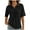 Black, variant on Bixock Womens Tops Short Sleeve Shirts Summer Outfits Solid Color Lapel Pullover Top Loose Cut Outdoor Casual Blouse Travel Vacation Clothes