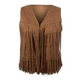 thumbnail image 5 of Women's Tassel Fringe Vest Sleeveless 70s Hippie Trim Western Cowgirl Jacket Open Front Country Concert Cardigan, 5 of 6