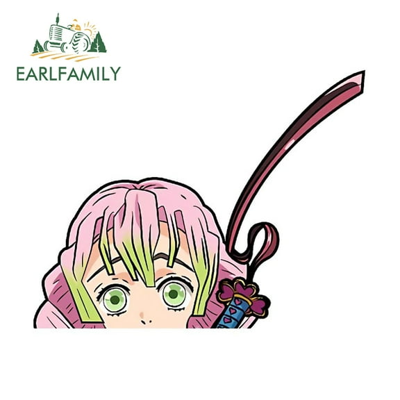 EARLFAMILY 5.1 Inch Anime Tomioka Giyuu Car Stickers Personality Waterproof Decal Windshield Laptop Windows Car Lable