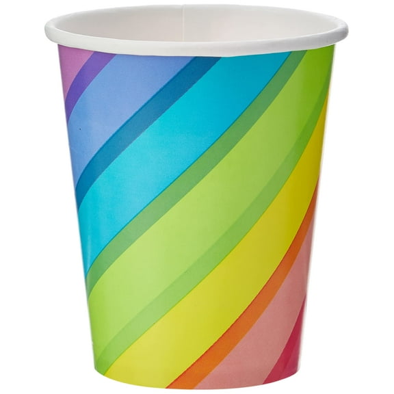 Unique Ballon & Rainbow 9 oz Cups 8pc
