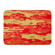 GODPOK Asia Japan Pattern of Beautiful Japanese New Year Kimono Silhouette Rug Doormat Bath Mat 23.6x15.7 inch