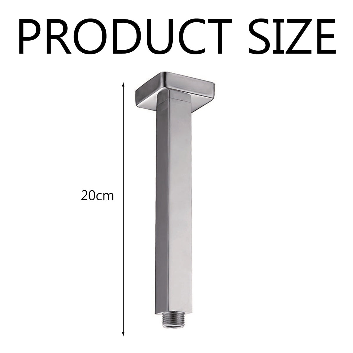Brazo De Ducha De Acero Inoxidable - Extensión Cuadrada 20/25/30/40 Cm, Montaje En Pared O Techo