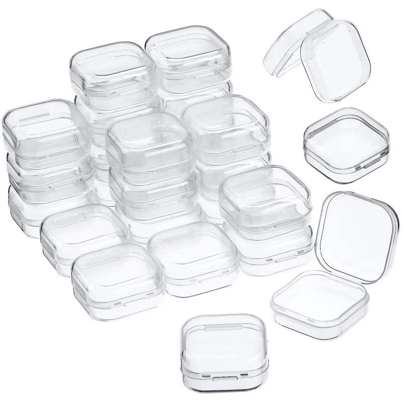 1-20Pcs Clear Plastic Storage Box Organizer Earplugs Bead Jewelry Case Container 