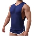 thumbnail image 2 of Man Casual Loose Solid-Color Sports Shorts Round-Neck Tank Sets, 2 of 4