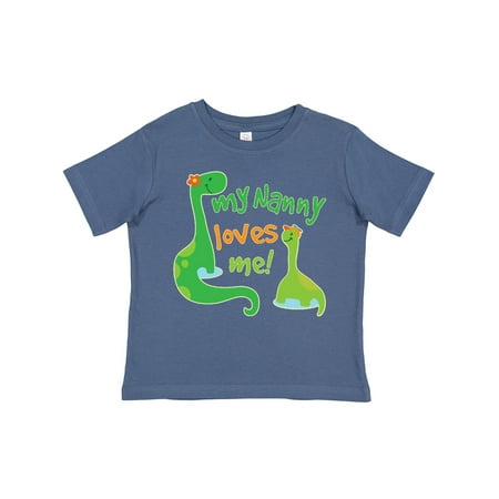 

Inktastic My Nanny Loves Me Grandson Dinosaur Gift Toddler Boy Girl T-Shirt
