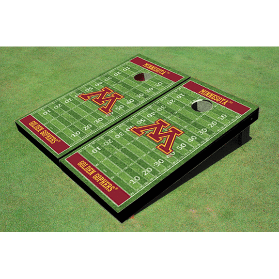 University of Minnesota Maroon Matching Football Field Custom Cornhole Boards