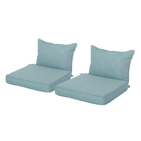 Noble House Attola Outdoor Fabric Club Chair Cushions (Set of 2) in Teal