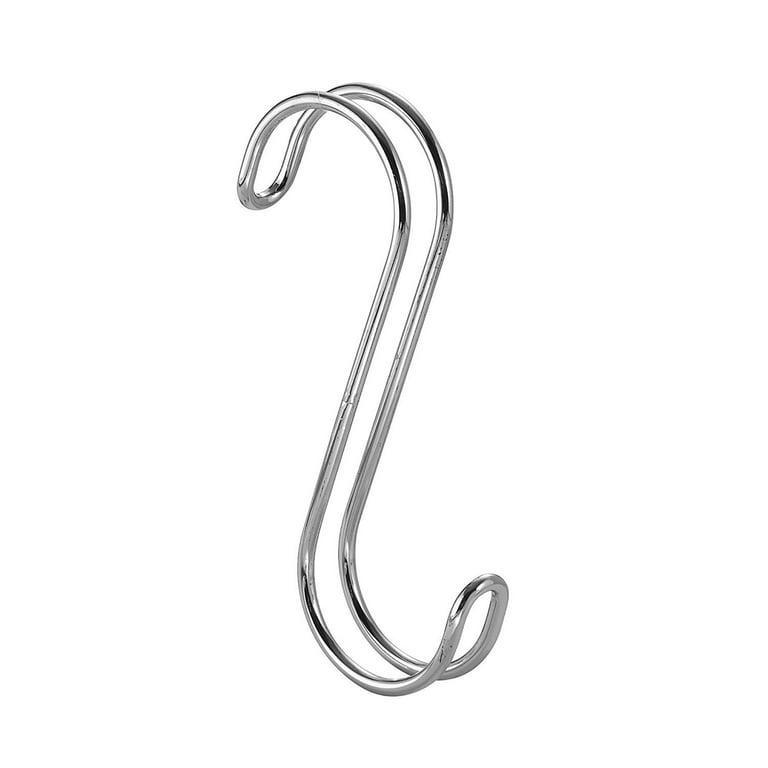 Interdesign Classico Metal Closet Rod Accessory S Hook, for Wardrobes, Handbags, Belts or Jackets, 0.7 x 3.8 x 5.5, Chrome