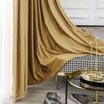 thumbnail image 3 of Frontwalk Drapes Energy Efficient Blackout Curtain UV Protection Velvet Thermal Insulated Light Coffee W:39"x H:55"/ 100cm*140cm, 3 of 7