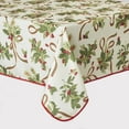 thumbnail image 4 of European Seasonal Christmas Ribbons Tablecloth Beige 60" Round, 4 of 10