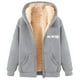 thumbnail image 1 of Chaqueta y sudadera informal con capucha de manga larga para mujer, con estampado de moda, de polar y capucha, 1 of 2